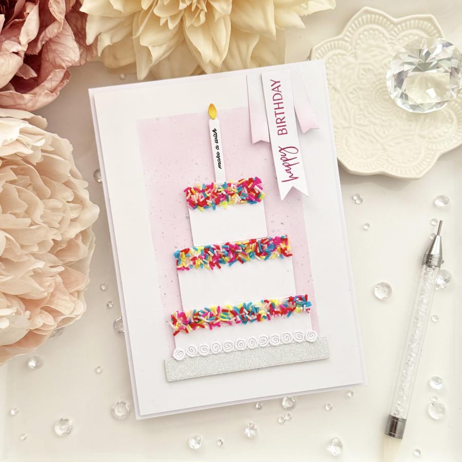 Papertrey Ink Wrapped in Love Clear Stamp and Die Set birthday cake