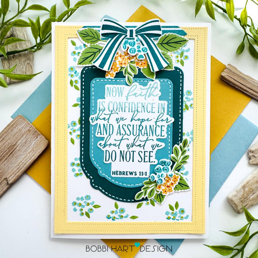 Papertrey Ink Wrapped in Love Clear Stamps 1688 blue flowers