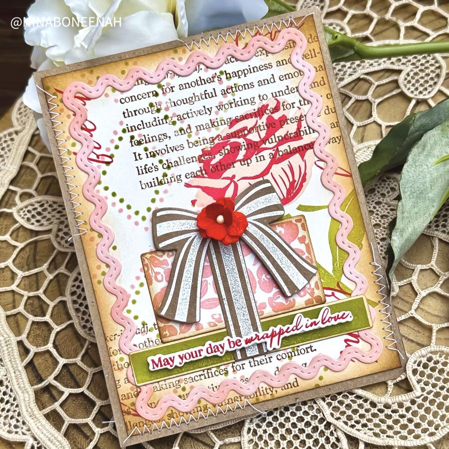 Papertrey Ink Wrapped in Love Clear Stamps 1688 silver sparkle
