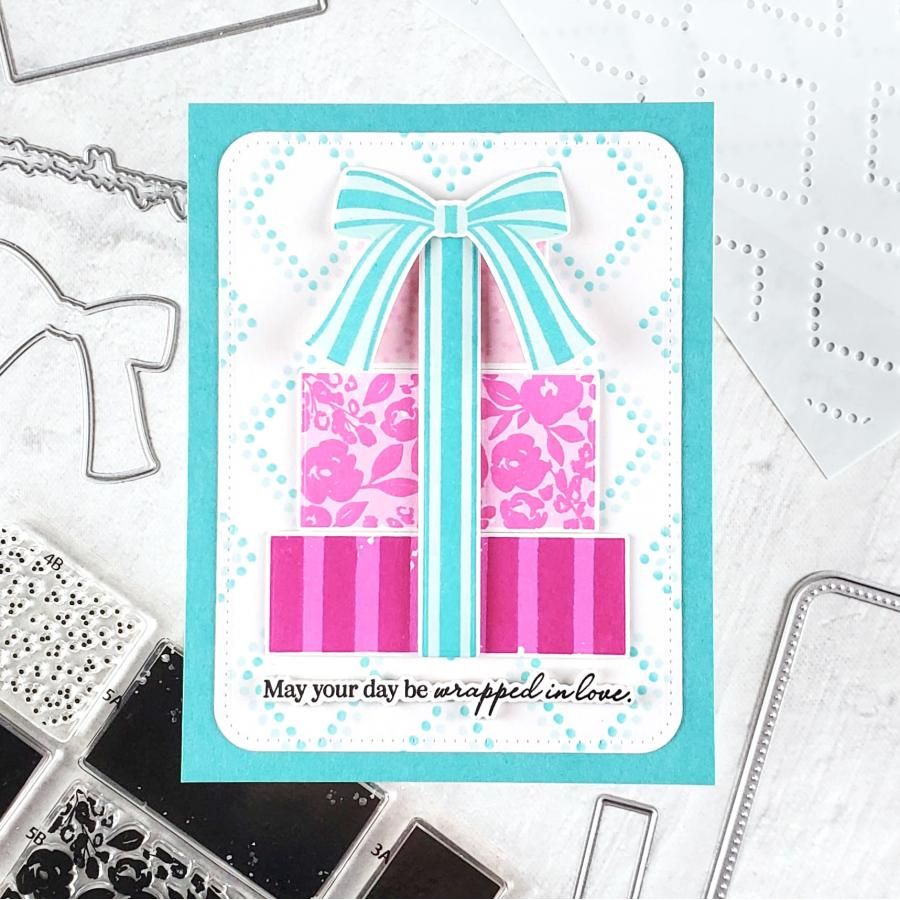 Papertrey Ink Wrapped in Love Dies pti-1057 blue bow