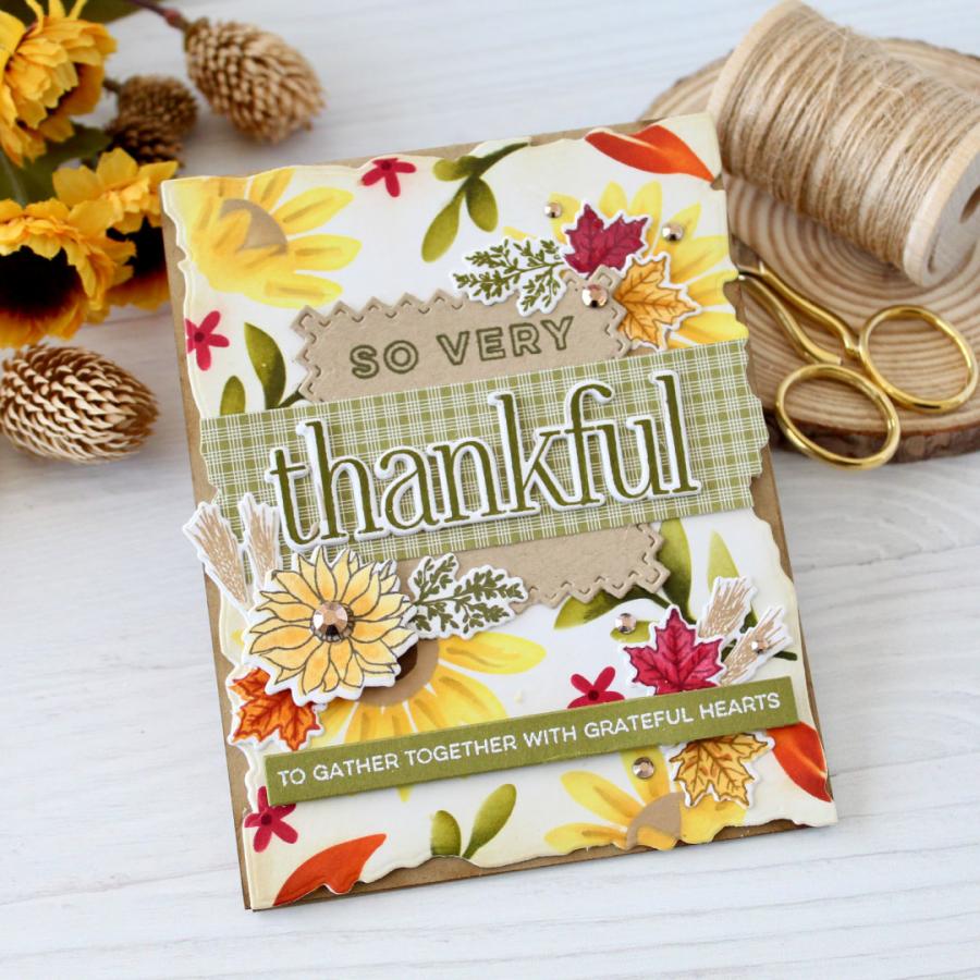 Papertrey This is Big Sentiments Thankful Dies pti-0836 autumn