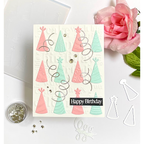 Simon Says Stamp Embossing Folder and Cutting Dies Party Time Hats sfd626 Barb Engler Repeated Birthday Hats Card | color-code:ALT01