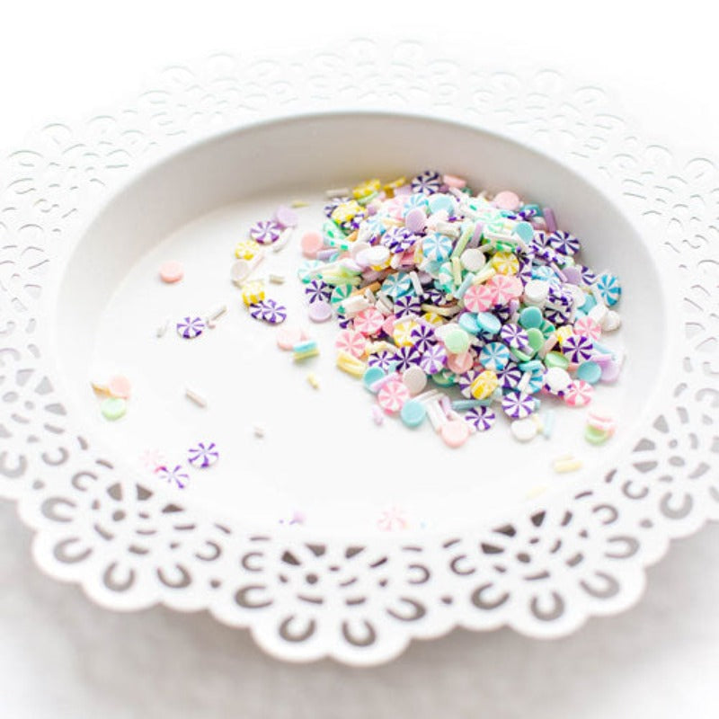 Pretty Pink Posh Pastel Swirls Clay Confetti close detail