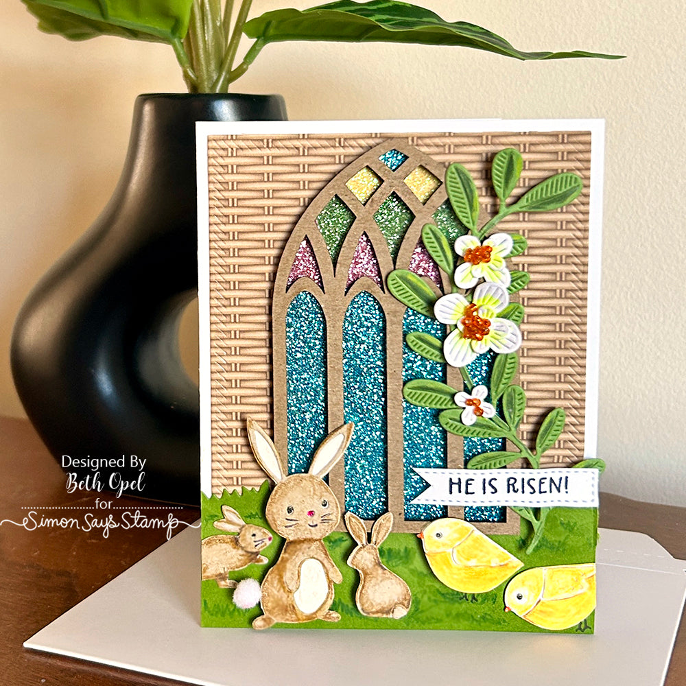 Simon Says Stamp Glitter Cardstock Pastels 6x6 sss332 Favorite Things Easter Card