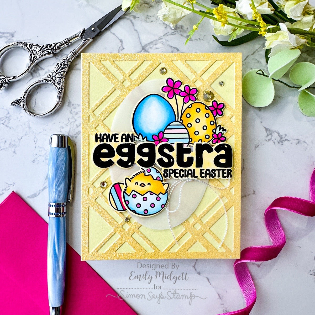 Simon Says Stamp Glitter Cardstock Pastels 6x6 sss332 Favorite Things Easter Card | color-code:ALT03