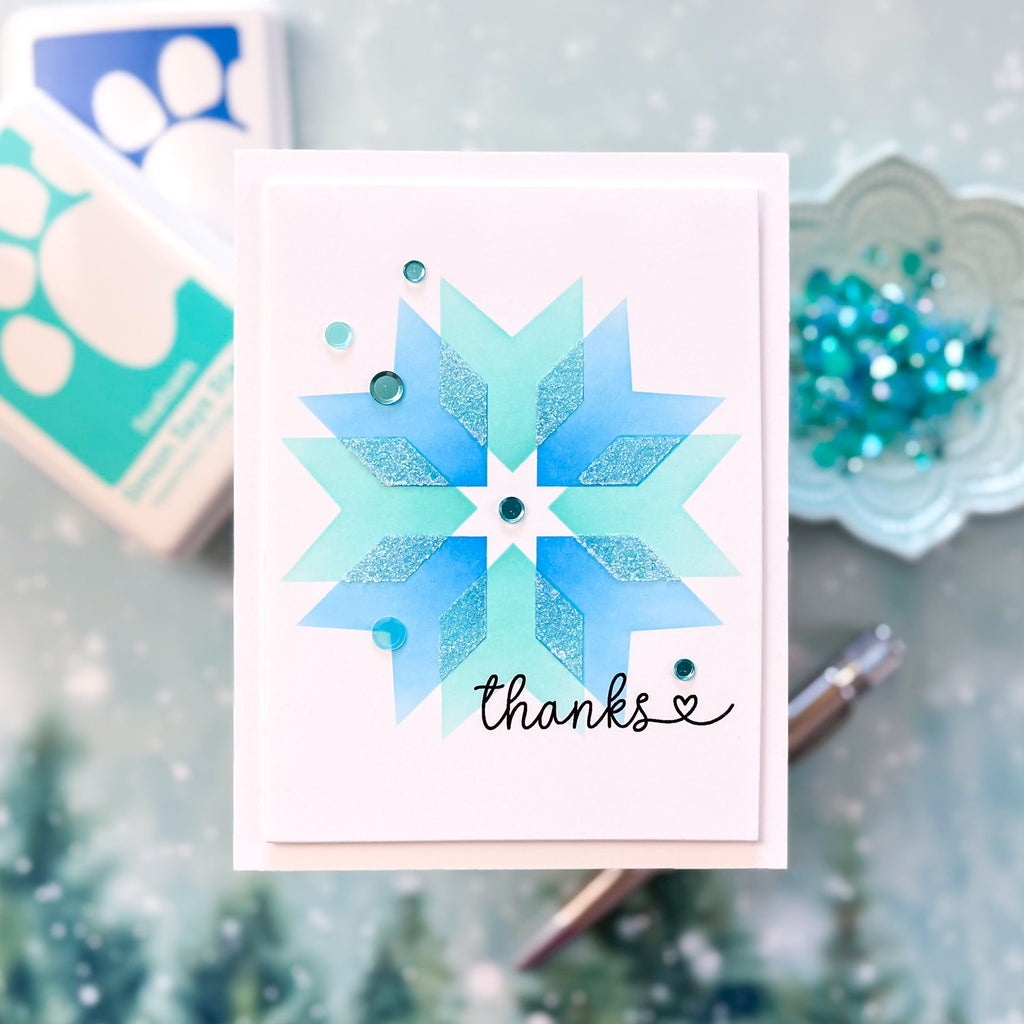 Simon Says Stamp Set of 3 Stencils Patchwork 1099mt Sugar and Spice Thanks Card