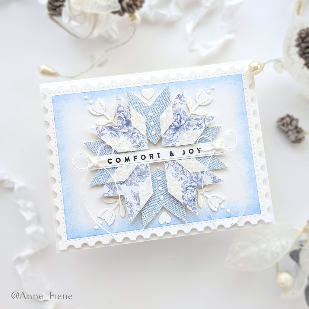 Simon Says Stamp Set of 3 Stencils Patchwork 1099mt Sugar and Spice Holiday Card