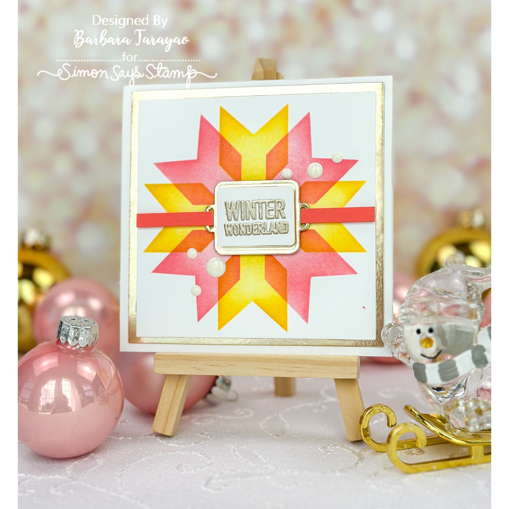 Simon Says Stamp Set of 3 Stencils Patchwork 1099mt Sugar and Spice Holiday Card