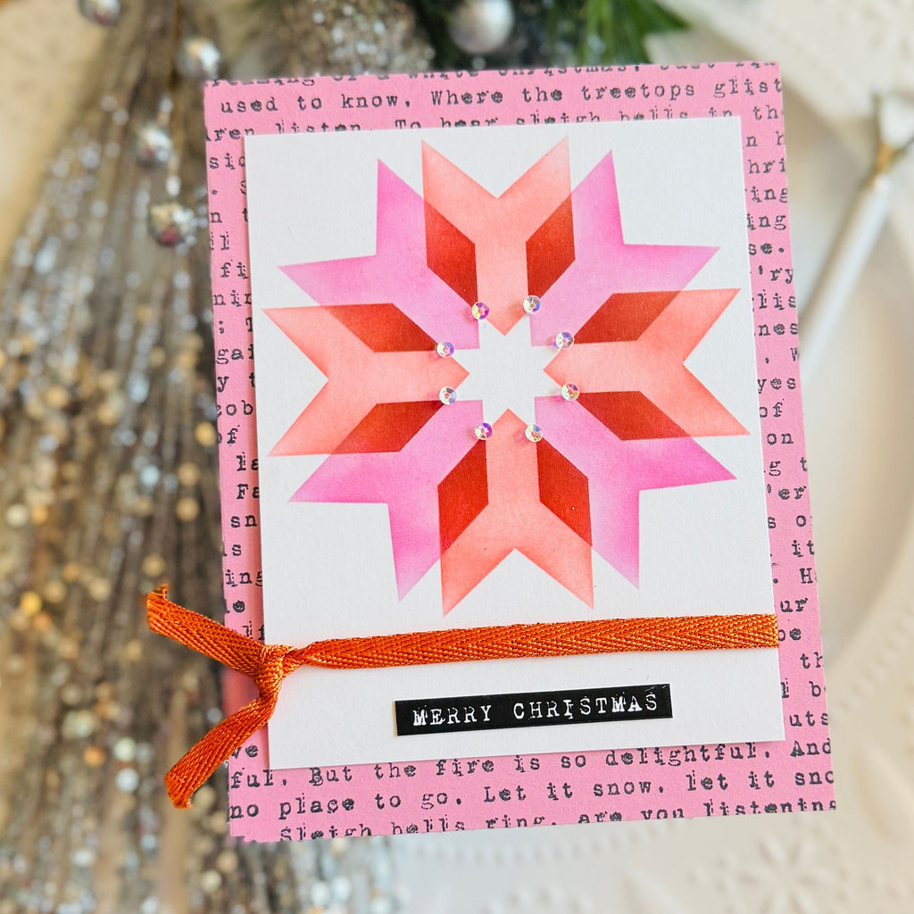 Simon Says Stamp Set of 3 Stencils Patchwork 1099mt Sugar and Spice Holiday Card