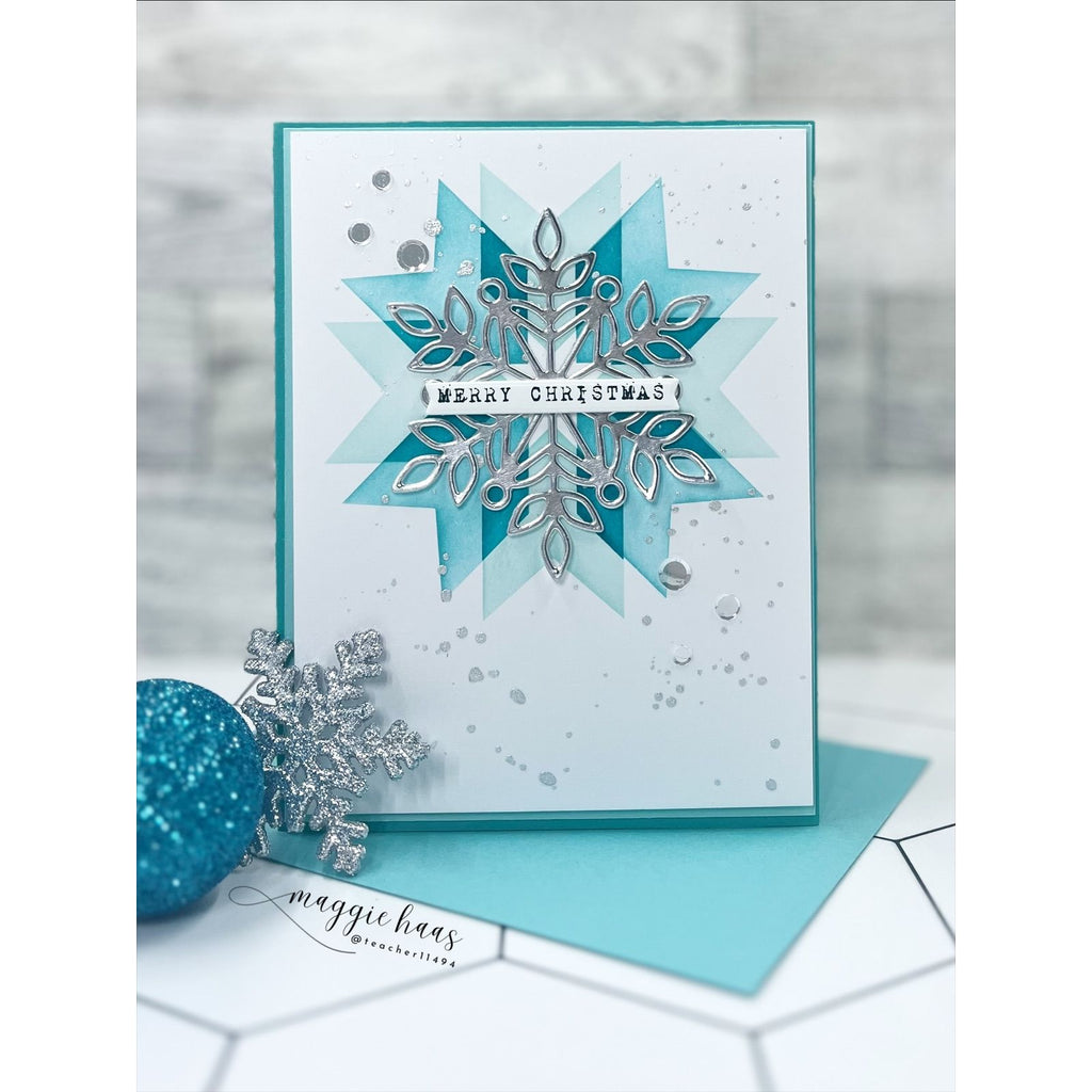 Simon Says Stamp Set of 3 Stencils Patchwork 1099mt Sugar and Spice Holiday Card