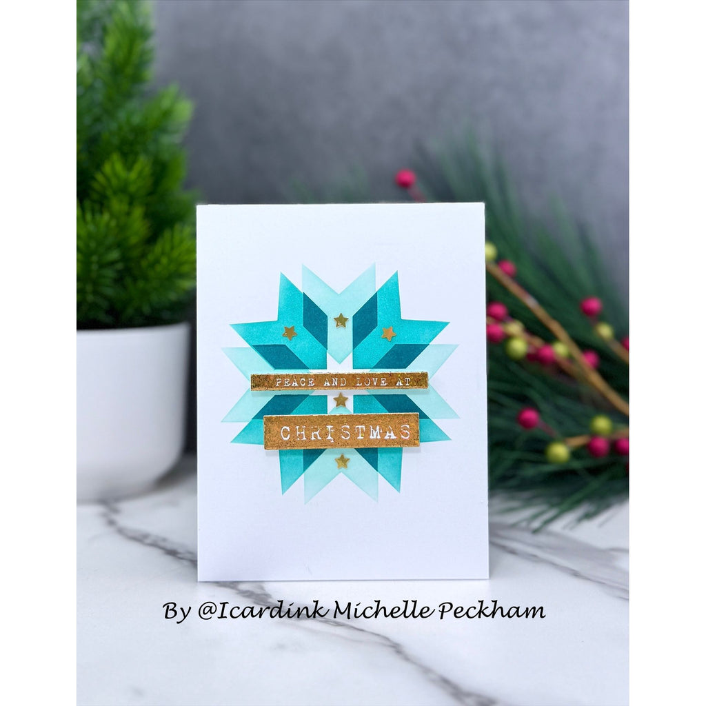 Simon Says Stamp Set of 3 Stencils Patchwork 1099mt Sugar and Spice Holiday Card