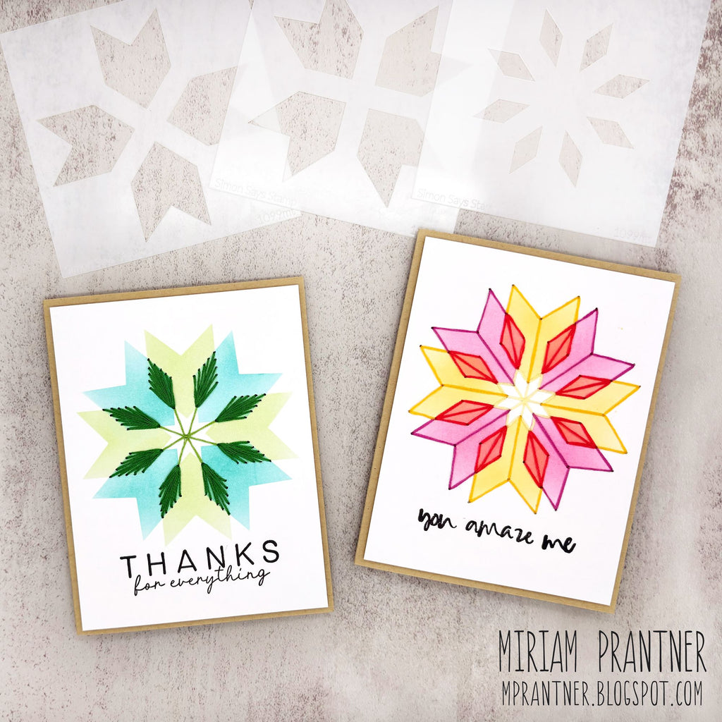 Simon Says Stamp Set of 3 Stencils Patchwork 1099mt Sugar and Spice Thanks Cards | color-code:ALT03