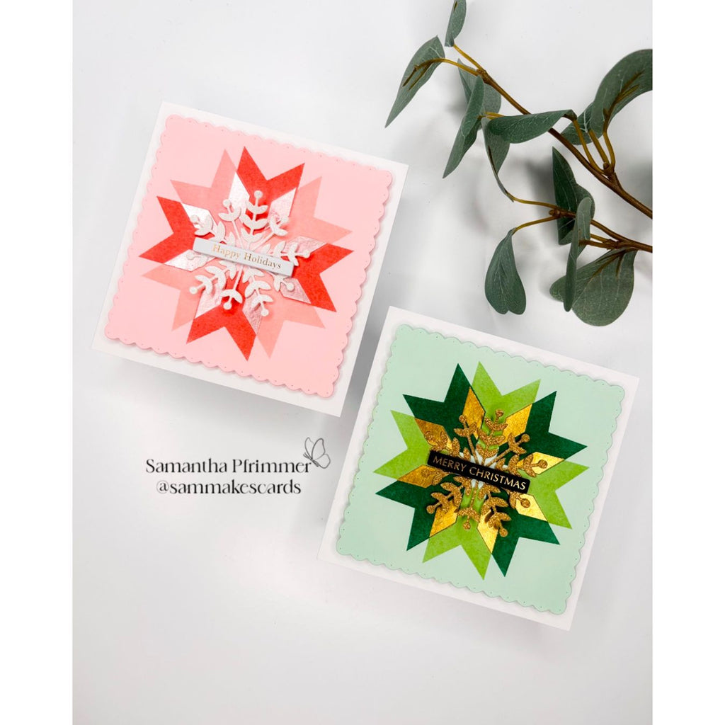 Simon Says Stamp Set of 3 Stencils Patchwork 1099mt Sugar and Spice Holiday Cards