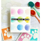 Simon Says Stamp Stencils Patterned Circles ssst221699 Stamptember Hello Card | color-code:ALT01