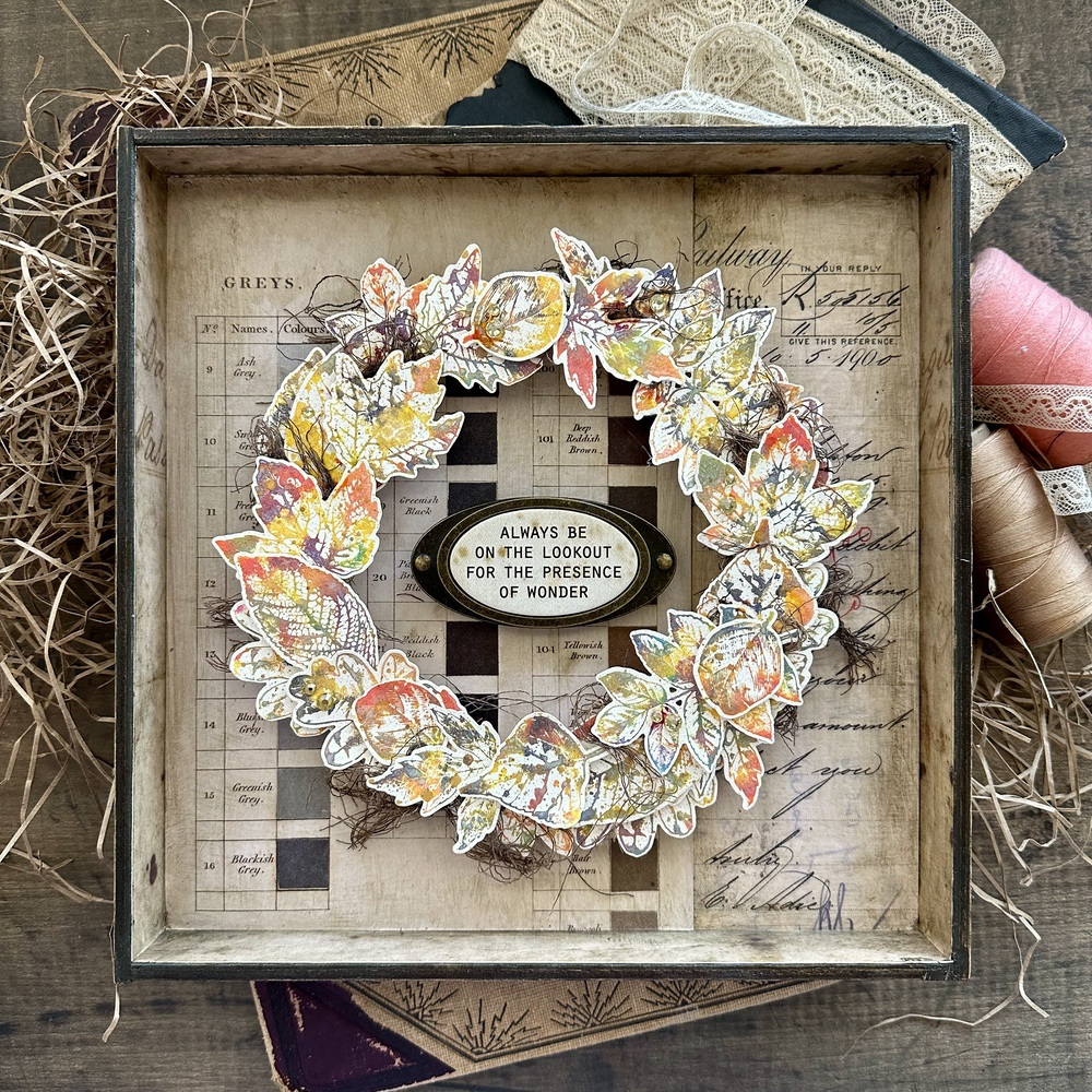 Tim Holtz Nature's Wonder Stamps with Simon Says Stamp Dies Bundle setnw25 Fall Vignette | color-code:ALT09