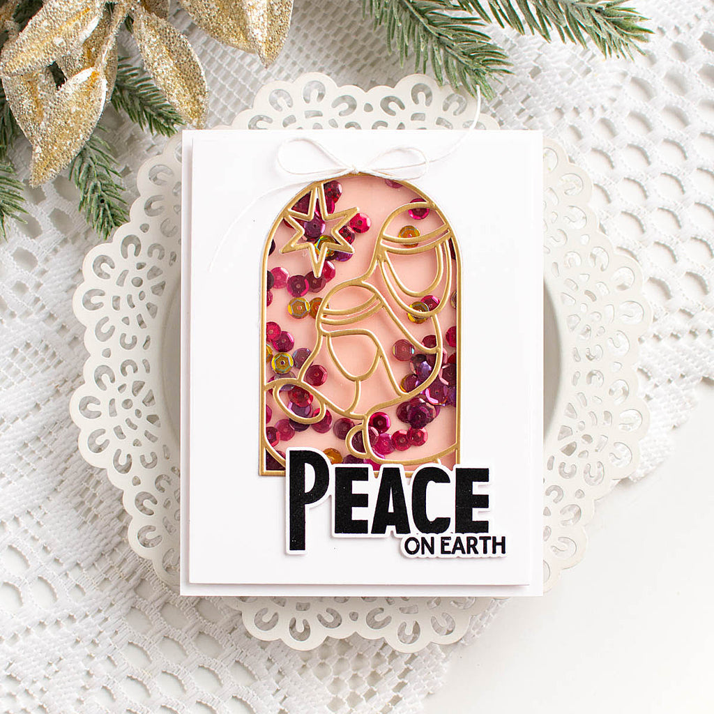 Simon Says Stamp Peacebird Wafer Dies 1435mdc And Everything Nice Christmas Card