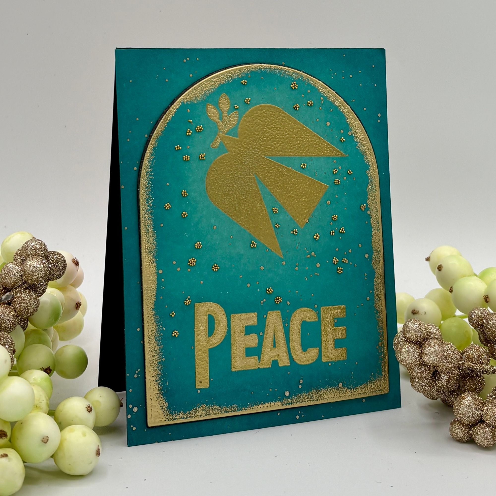 Simon Says Clear Stamps Peacebird 2296msc And Everything Nice Christmas Card