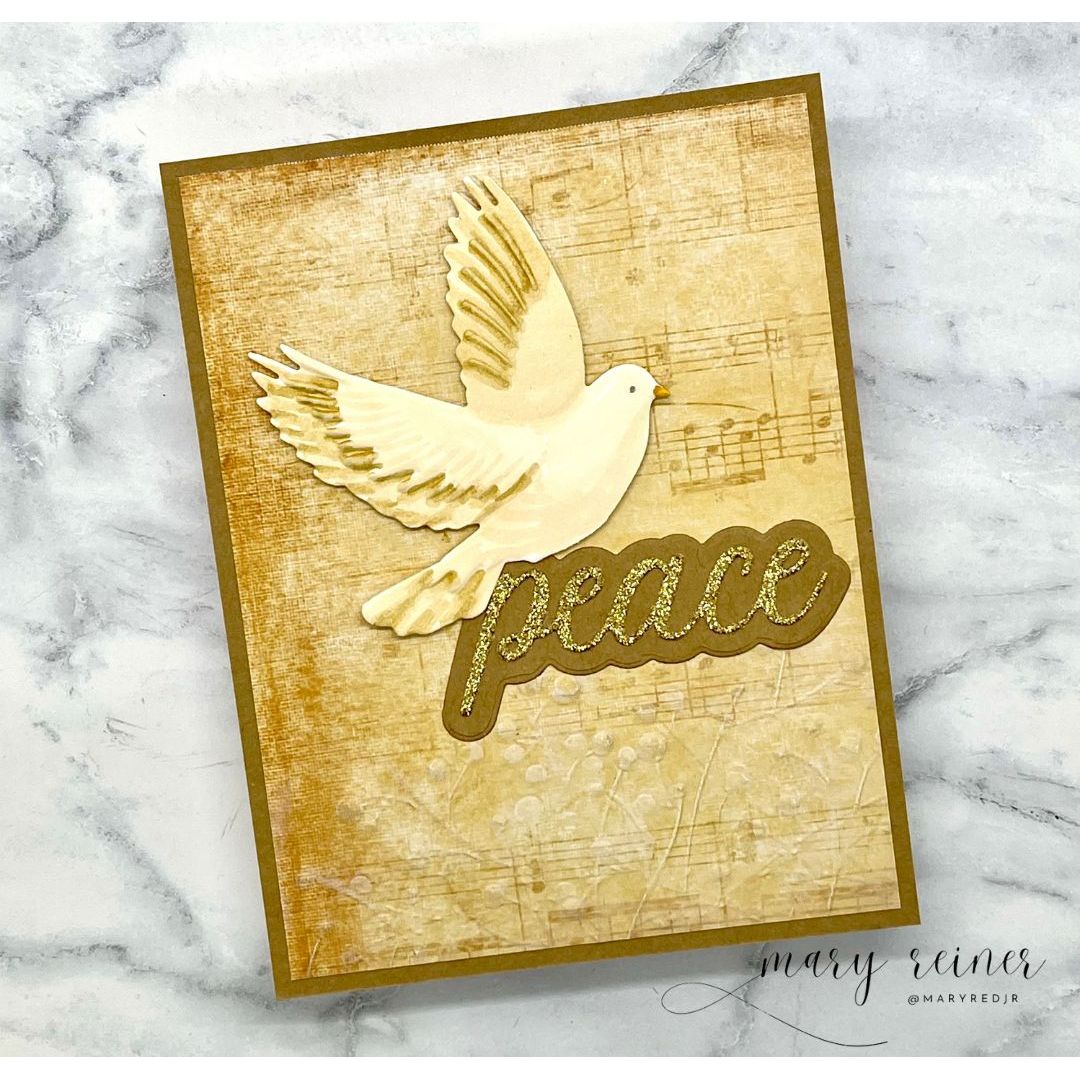 Simon Says Stamp Embossing Folder and Cutting Die Peaceful Dove sfd561 DieCember Holiday Card