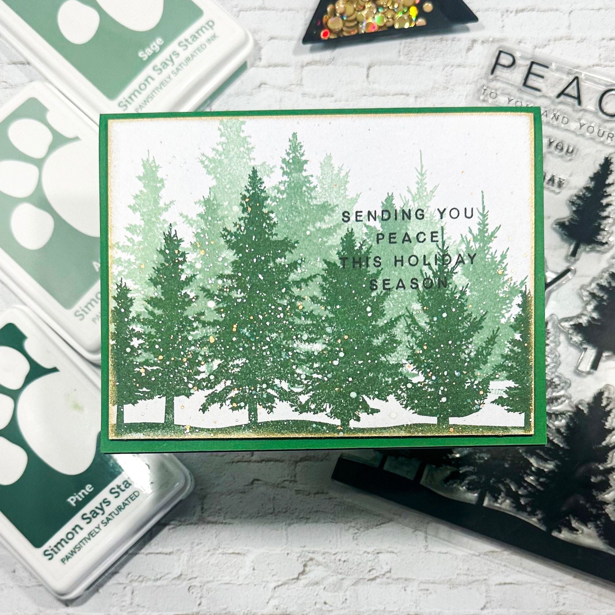 Pine Trees Clear Stamps Set - Silicone Stamps For Card Making & Scrapbooking