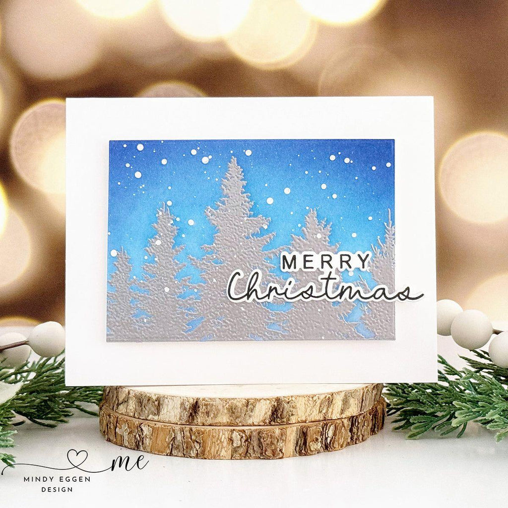 CZ Design Clear Stamps Peaceful Trees cz285c Stamptember Christmas Card | color-code:ALT05