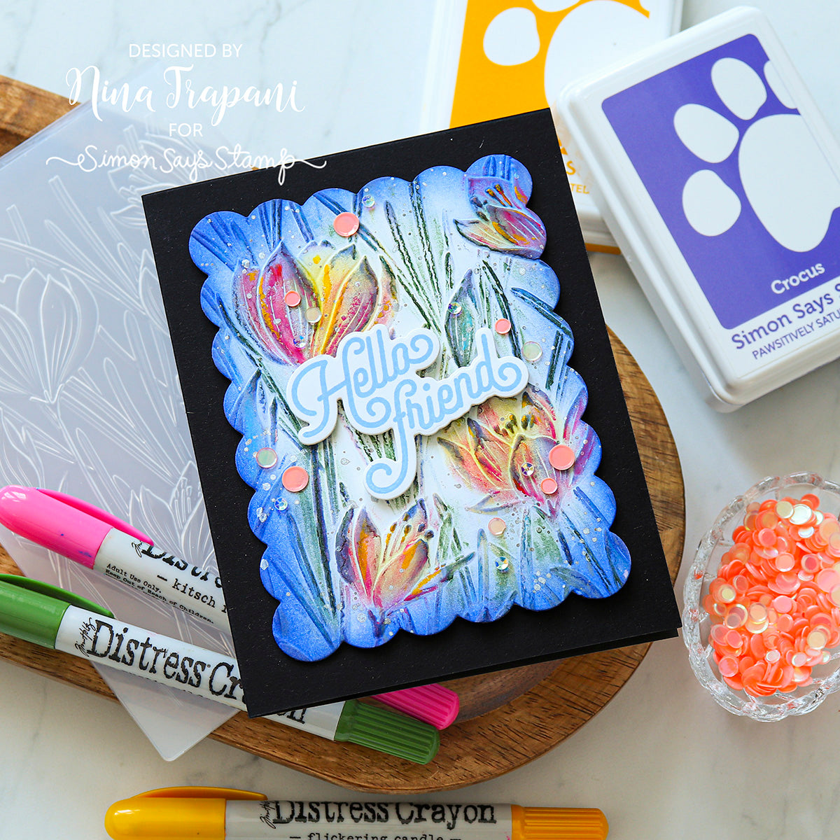 Simon Says Stamp Embellishment Mix Peach Bellini 0226pb Beautiful Moments Friend Card | color-code:ALT01