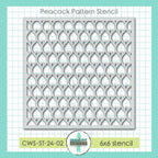 Sweet 'N Sassy Peacock Pattern 6 x 6 Stencil cws-st-24-02