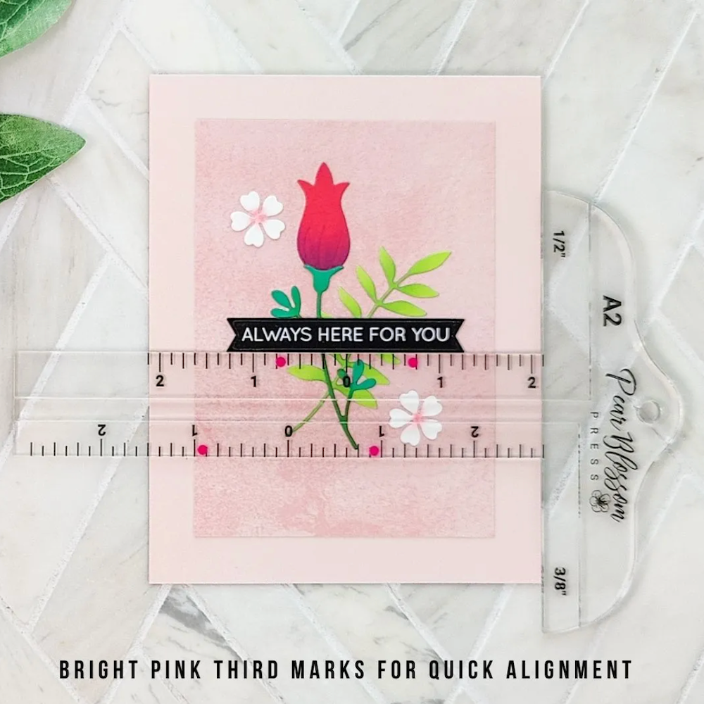 Pear Blossom Press T-Square Ruler A2 24682 rose
