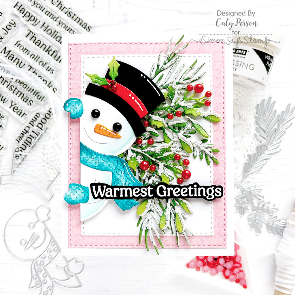 Hero Arts Fancy Cuts Dies Peeking Snowman df143 warmest greetings | color-code:ALT03