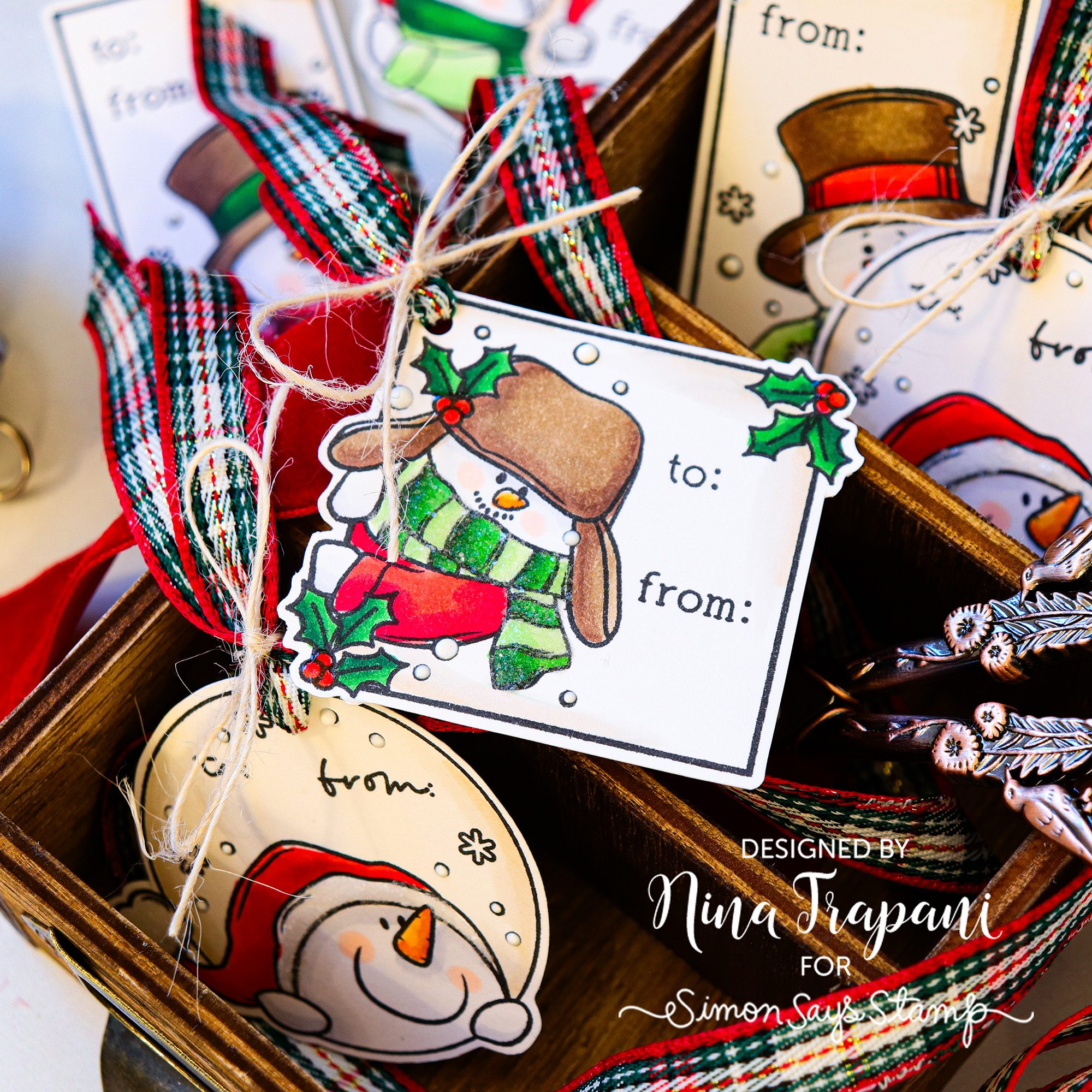 Simon Says Clear Stamps Peeking Snowmen Tags 3165ssc Christmas Tags | color-code:ALT01
