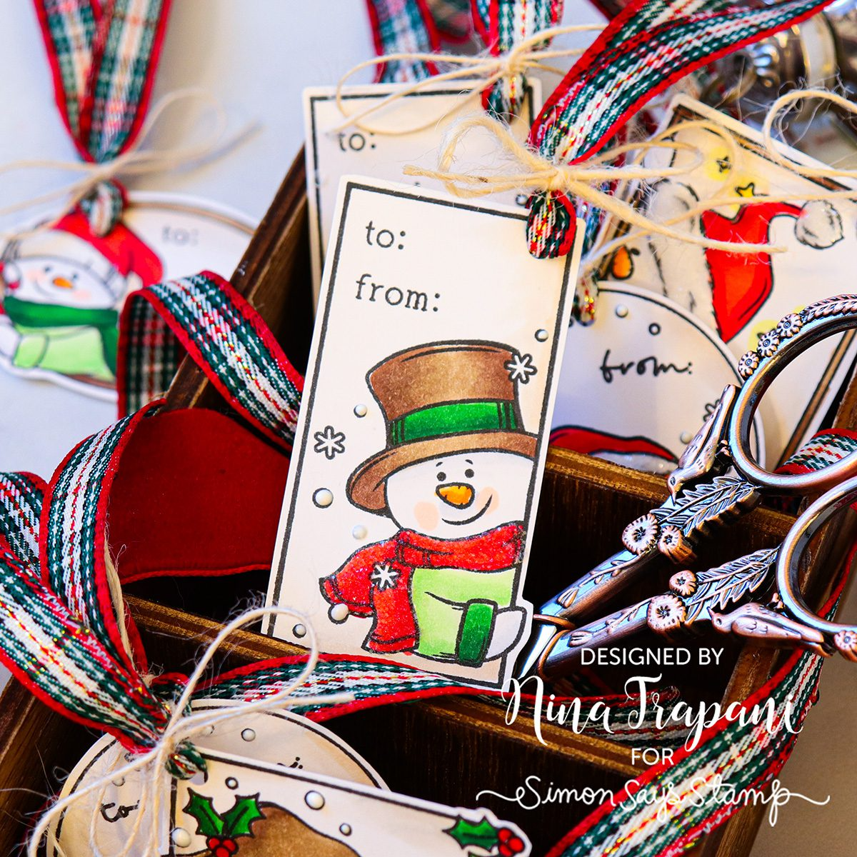 Simon Says Clear Stamps Peeking Snowmen Tags 3165ssc Christmas Tags | color-code:ALT02