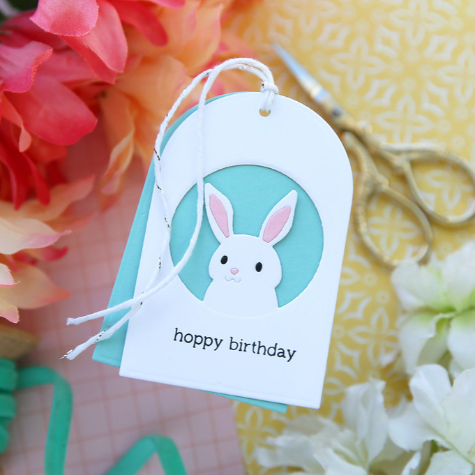 Simon Says Stamp Peeking Rabbit Wafer Dies s1004 Rain or Shine Birthday Tag | color-code:ALT01