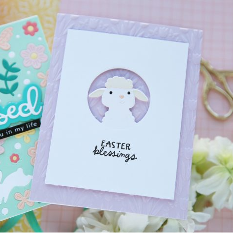 Simon Says Stamp Peeking Lamb Wafer Dies s1001 Favorite Things Easter Card | color-code:ALT01