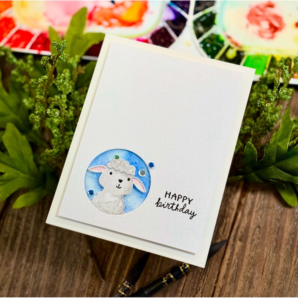 Simon Says Stamp Peeking Lamb Wafer Dies s1001 Favorite Things Birthday Card