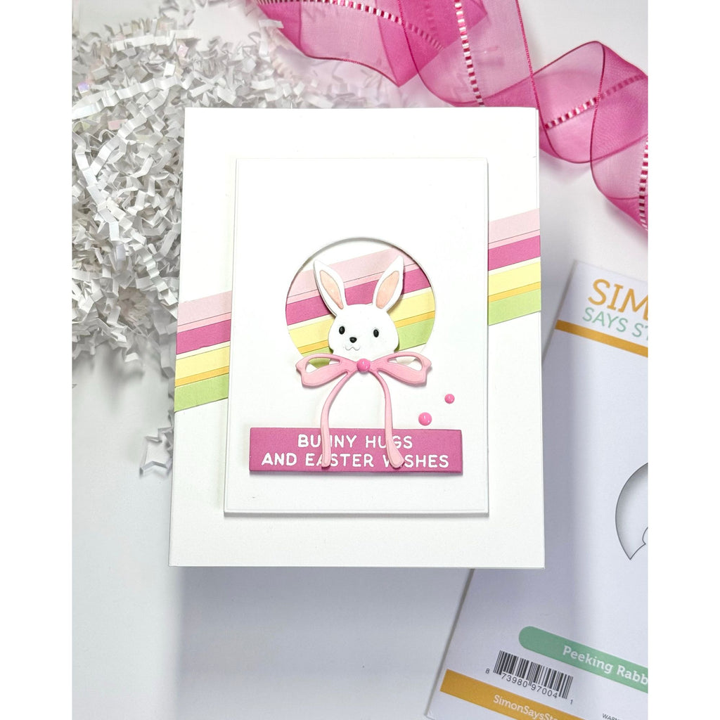 Simon Says Stamp Peeking Rabbit Wafer Dies s1004 Rain or Shine Easter Card