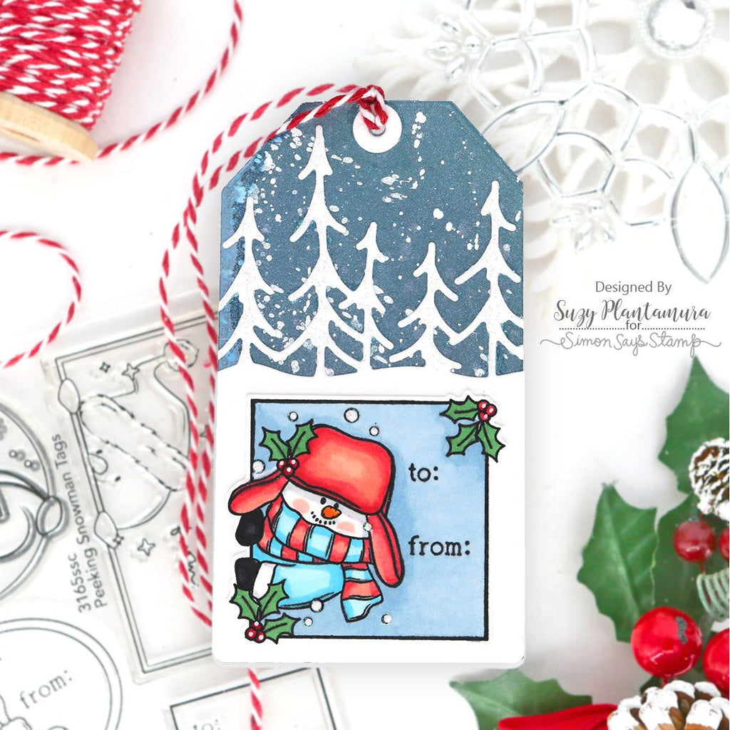 Simon Says Stamps and Dies Peeking Snowmen Tags set898ps DieCember Christmas Tag | color-code:ALT08