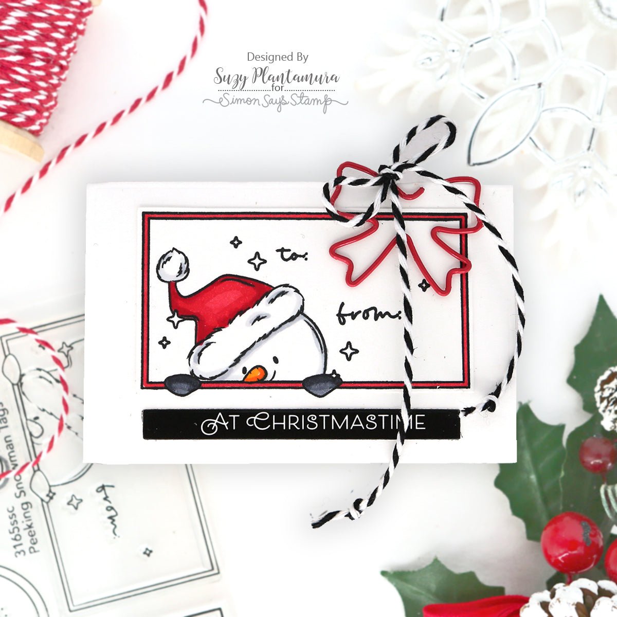 Simon Says Clear Stamps Peeking Snowmen Tags 3165ssc Christmas Tag | color-code:ALT05