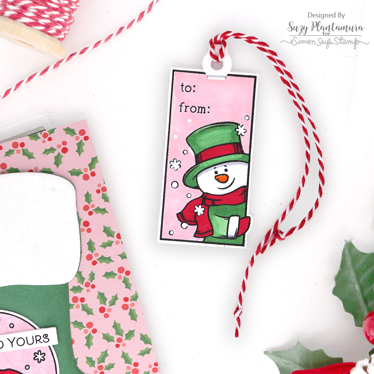 Simon Says Stamps and Dies Peeking Snowmen Tags set898ps DieCember Christmas Tag