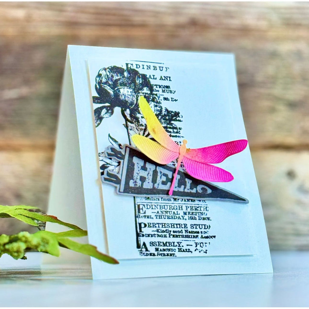 Simon Says Stamp Pennants Wafer Dies sss330 Be Bold Hello Card