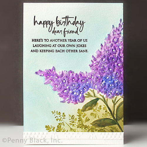 Penny Black 3D Awakening Stencils, Embossing Folder, and Die Set happy birthday