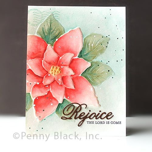 Penny Black 3D Poinsettia Layers Embossing Folder 65-021 rejoice