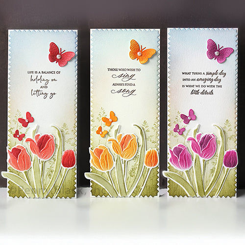 Penny Black 3D Tulip Trio Embossing Folder 65-028 butterfly