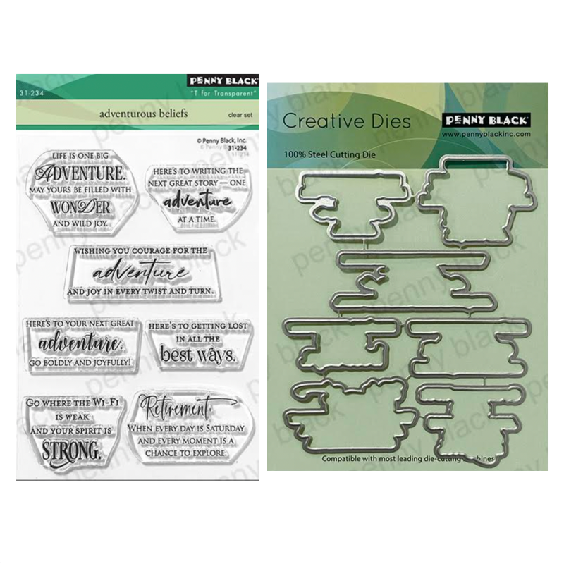 Penny Black Adventurous Belief Clear Stamp and Die Set