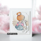 Penny Black Always Near Clear Stamp and Die Set blue jean overalls