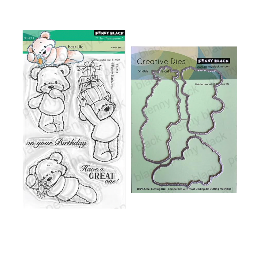 Penny Black Bear Life Clear Stamp and Die Set