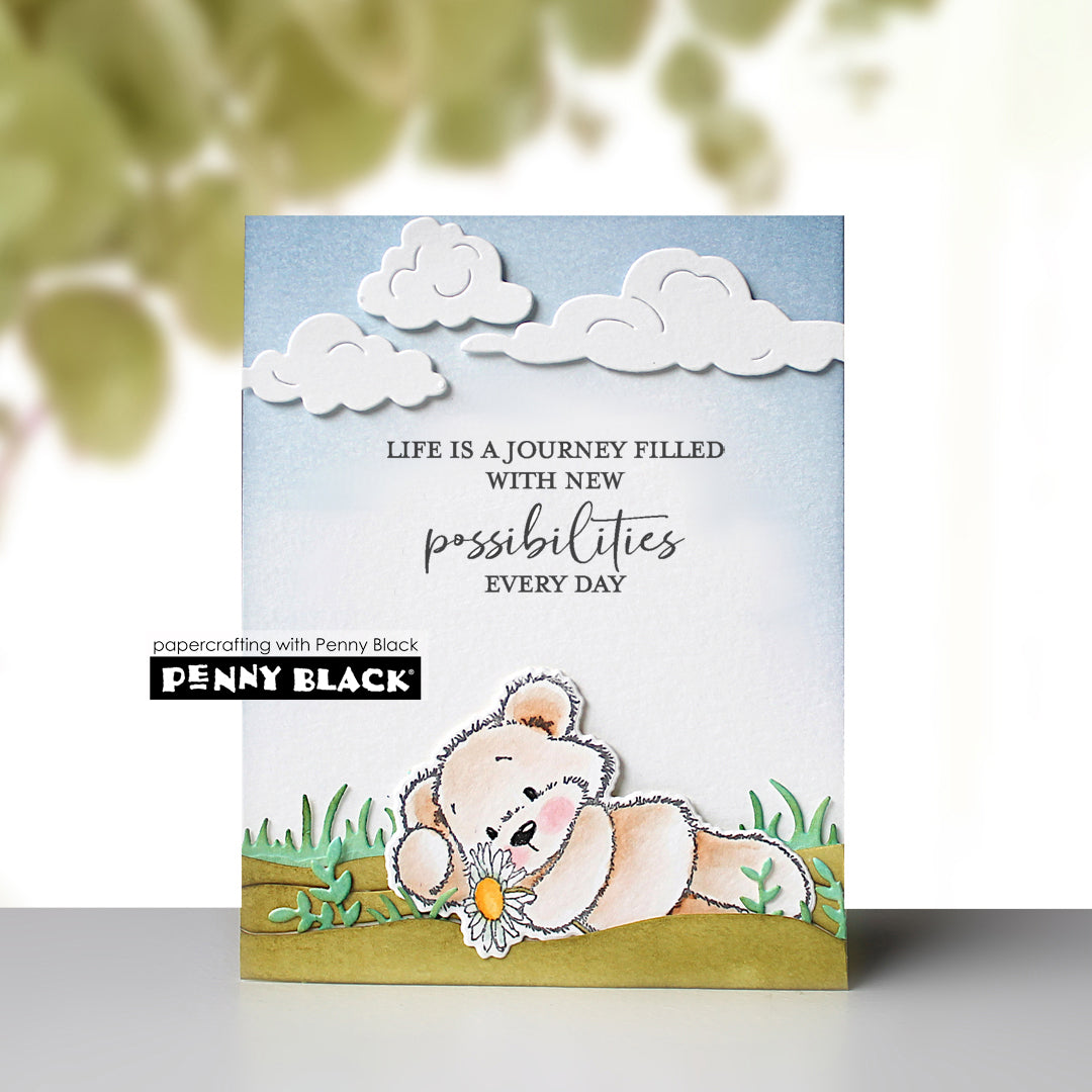 Penny Black Bear Life Clear Stamp and Die Set clouds