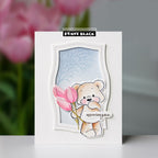 Penny Black Bear Life Cut Out Coordinating Dies 51-992 pink tulips
