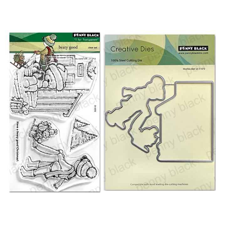 Penny Black Beary Good Clear Stamp and Die Set