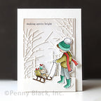 Penny Black Beary Good Clear Stamp and Die Set sled