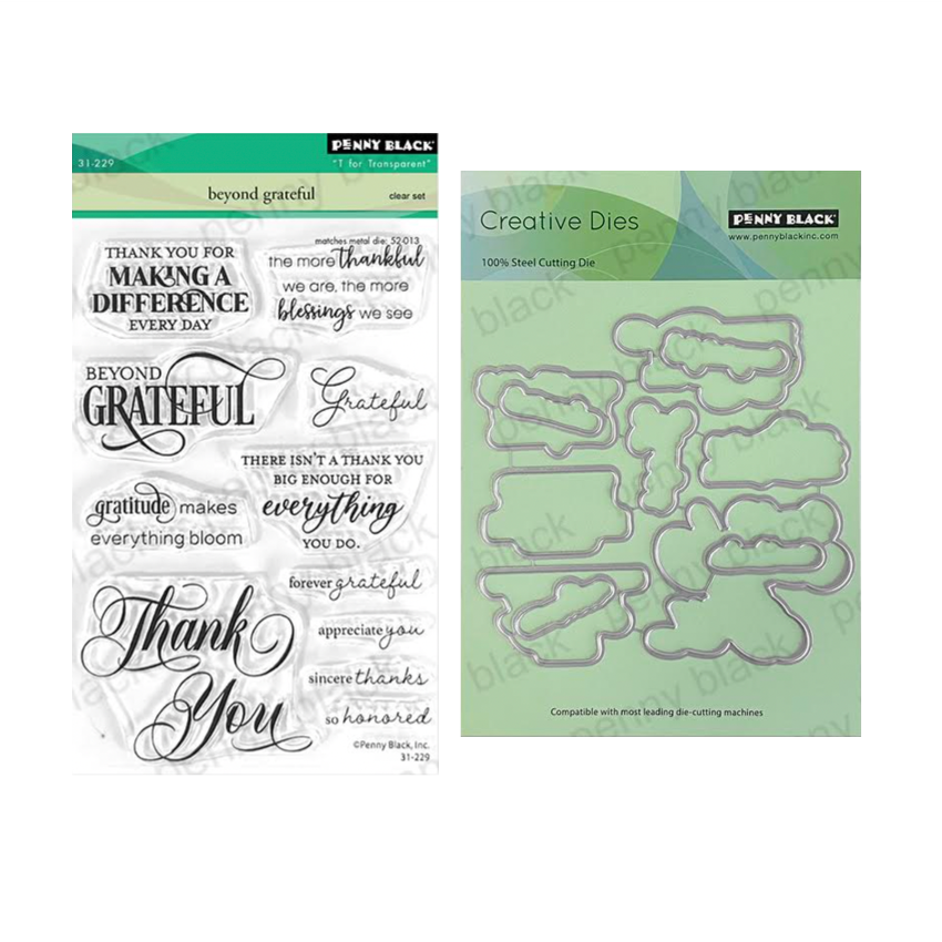 Penny Black Beyond Grateful Clear Stamp and Die Set