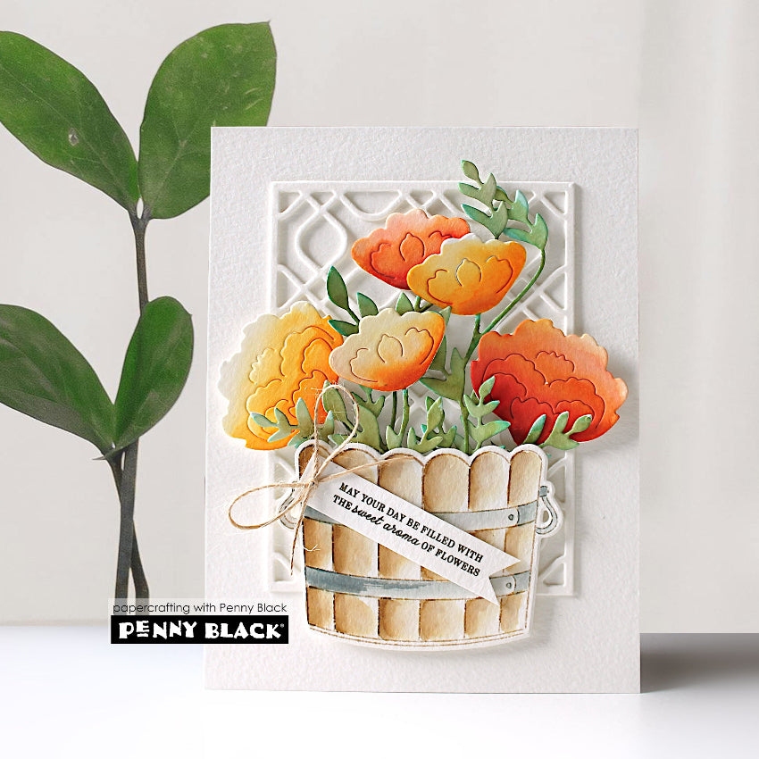 Penny Black Blooming Barrel Clear Stamps 31-096 lattice